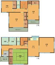Floor plan. 8.5 million yen, 4LDK, Land area 212.64 sq m , Building area 109.06 sq m