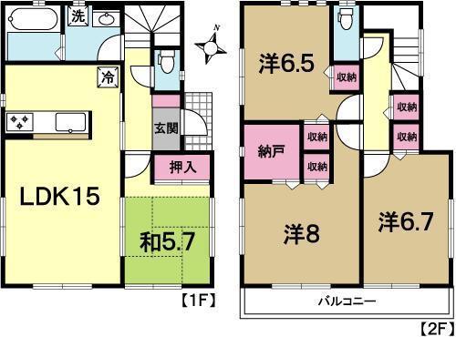 Floor plan. 19,800,000 yen, 4LDK, Land area 159.54 sq m , Building area 98.81 sq m