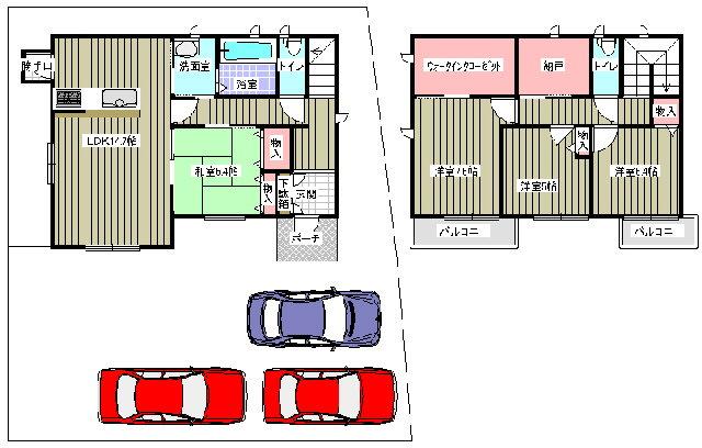 Floor plan. 34 million yen, 4LDK + S (storeroom), Land area 284.77 sq m , Building area 113.36 sq m