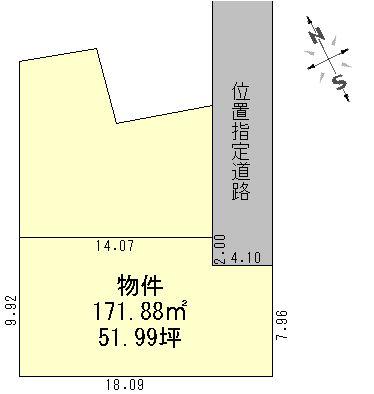 Compartment figure. Land price 7.8 million yen, Land area 171.88 sq m