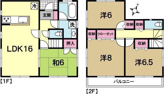 Floor plan. 18,800,000 yen, 4LDK, Land area 156.04 sq m , Building area 95.58 sq m