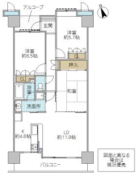 Floor plan. 3LDK, Price 18.9 million yen, Occupied area 76.24 sq m