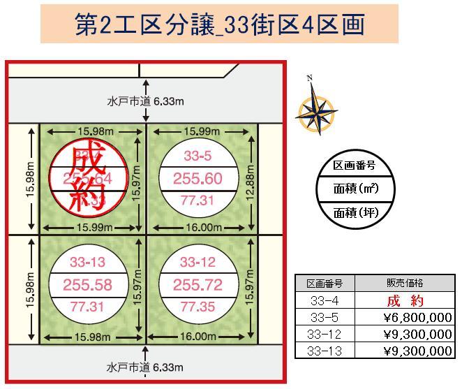 Compartment figure. Land price 6.8 million yen, Land area 255.6 sq m