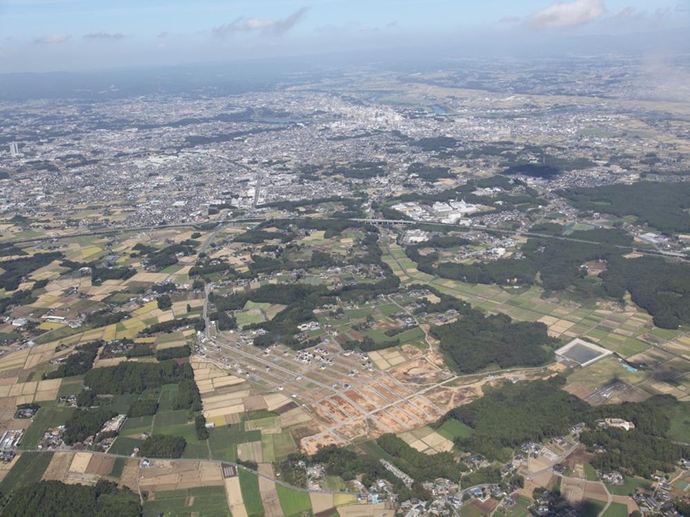 aerial photograph. Joban of Mori Mito Minami New Town Large subdivision of the total 806 compartment (September 2013 shooting)