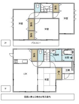 Floor plan. 20.8 million yen, 4LDK, Land area 181.72 sq m , Building area 105.98 sq m