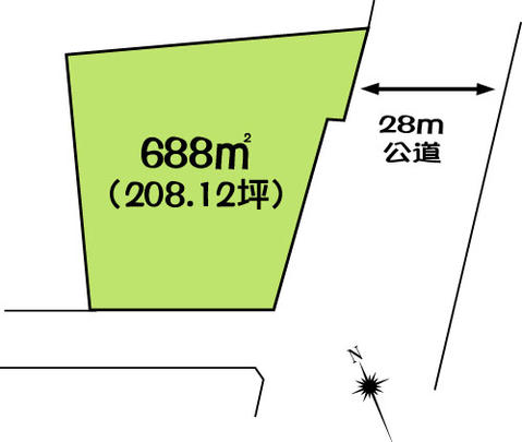 Compartment figure. Land price 18.5 million yen, Land area 688 sq m