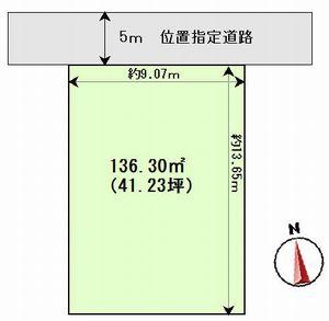 Compartment figure. Land price 4.1 million yen, Land area 136.3 sq m site (September 2011) shooting