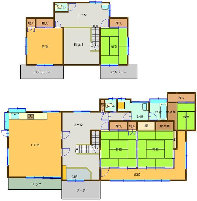 Floor plan. 32 million yen, 5LDK, Land area 1,039.47 sq m , Building area 166.78 sq m