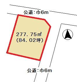 Compartment figure. Land price 6.56 million yen, Land area 277.75 sq m