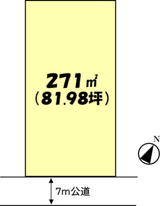 Compartment figure. Land price 8.8 million yen, Land area 271 sq m