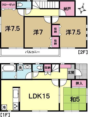 Floor plan. 23.8 million yen, 4LDK, Land area 215.29 sq m , Building area 102.06 sq m