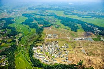 Local land photo. Mito New Town as seen from the sky