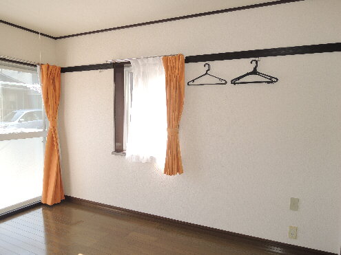 Living and room. Curtain equipped
