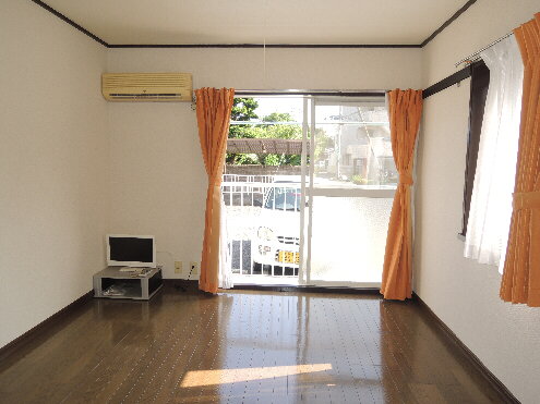 Living and room. With TV and curtains!