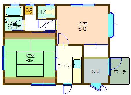 Floor plan. 7 million yen, 2K, Land area 196.35 sq m , Building area 39.74 sq m