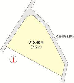 Compartment figure. Land price 4.5 million yen, Land area 722 sq m