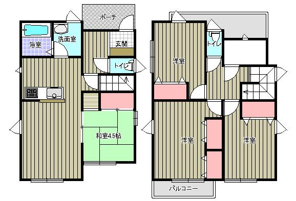 Floor plan. 29,990,000 yen, 4LDK, Land area 148.23 sq m , Building area 105 sq m A Building