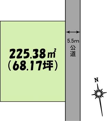 Compartment figure. Land price 9.5 million yen, Land area 225.38 sq m