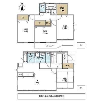 Floor plan. 21,800,000 yen, 4LDK + S (storeroom), Land area 165.43 sq m , Building area 98.81 sq m