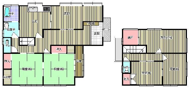 Floor plan. 13.8 million yen, 5DK, Land area 216.22 sq m , Building area 140.35 sq m
