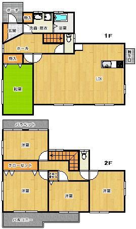 Floor plan. 26,600,000 yen, 5LDK, Land area 250.19 sq m , Building area 120.07 sq m