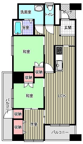 Floor plan. 3LDK, Price 6.8 million yen, Occupied area 61.09 sq m , Balcony area 4.8 sq m