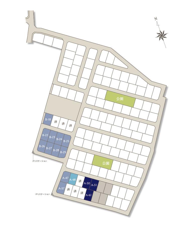 The entire compartment Figure. Birth is a new large-scale subdivision of the total 131 compartment. Of Misawa Homes sale amount will be all 22 compartments. 