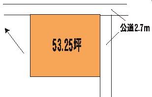 Compartment figure. Land price 6.5 million yen, Land area 176.06 sq m