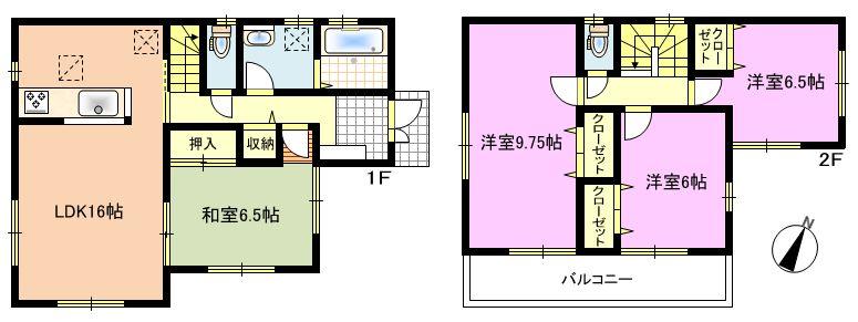 Floor plan. (1 Building), Price 28.8 million yen, 4LDK, Land area 186.61 sq m , Building area 103.92 sq m