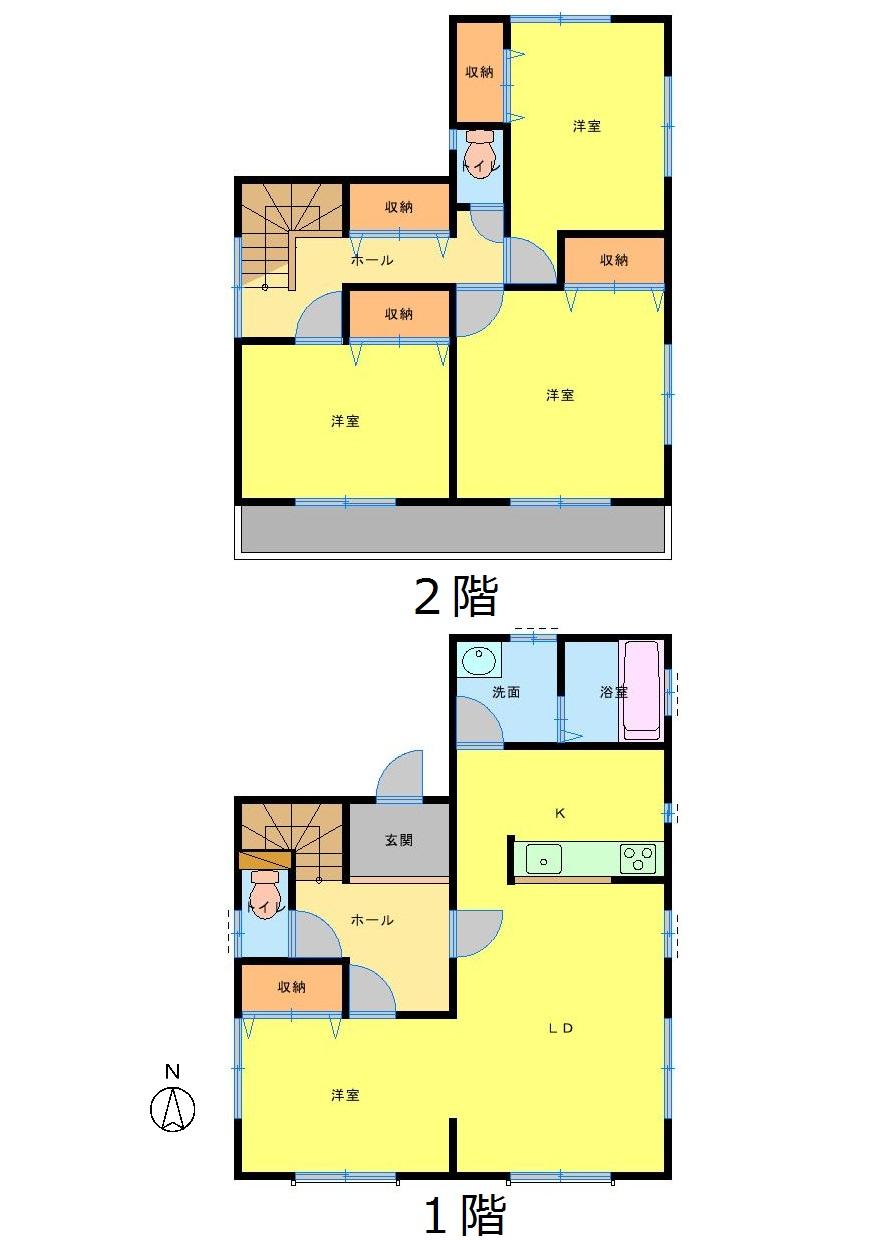 Floor plan. 22.5 million yen, 4LDK, Land area 165.41 sq m , Building area 105.99 sq m ventilation in the floor plan of all rooms two-sided lighting, Day is also good. 