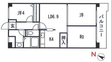 Floor plan. 3LDK, Price 5.8 million yen, Occupied area 60.48 sq m , Balcony area 6.5 sq m