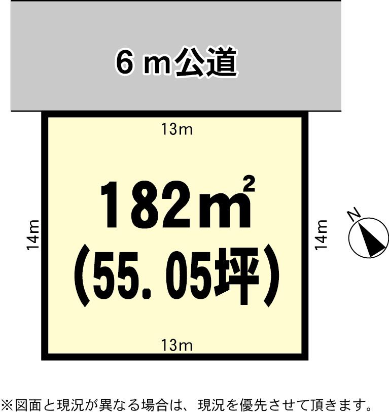 Compartment figure. Land price 12.5 million yen, Land area 182 sq m