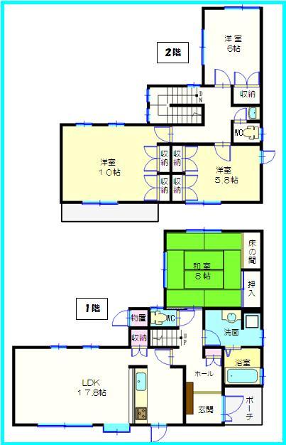 Floor plan. 24.5 million yen, 4LDK, Land area 331.14 sq m , Building area 121.21 sq m