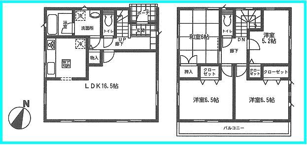 Floor plan. 25,800,000 yen, 4LDK, Land area 150.36 sq m , Building area 101.65 sq m