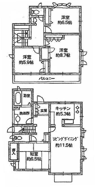 Floor plan. 22,800,000 yen, 4LDK, Land area 172.07 sq m , Building area 116.2 sq m