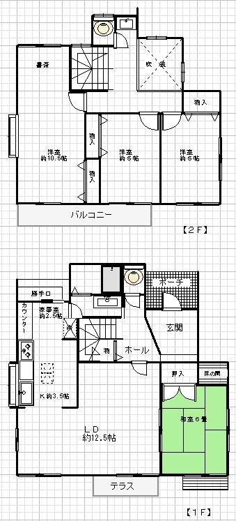 Floor plan. 18 million yen, 4LDK, Land area 195.65 sq m , Building area 109.71 sq m