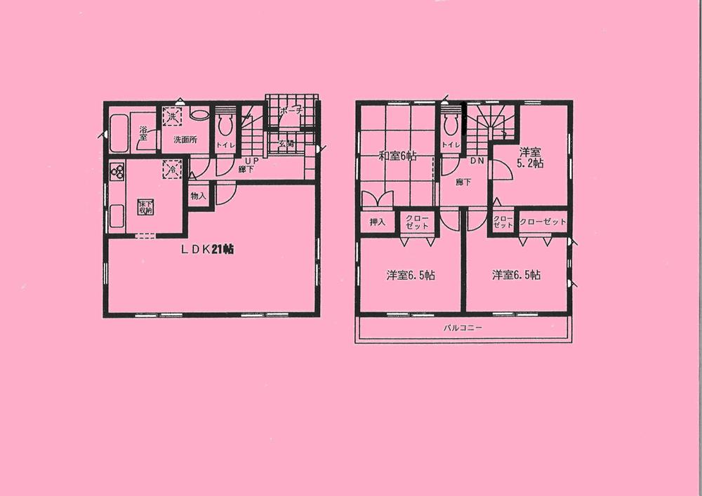 Floor plan. (Building 2), Price 25,800,000 yen, 4LDK, Land area 150.36 sq m , Building area 101.65 sq m