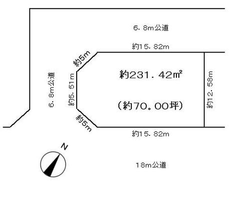 Compartment figure. Land price 22,400,000 yen, Land area 231.42 sq m