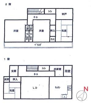 Floor plan. 19,800,000 yen, 4LDK + S (storeroom), Land area 151.5 sq m , Building area 110.95 sq m