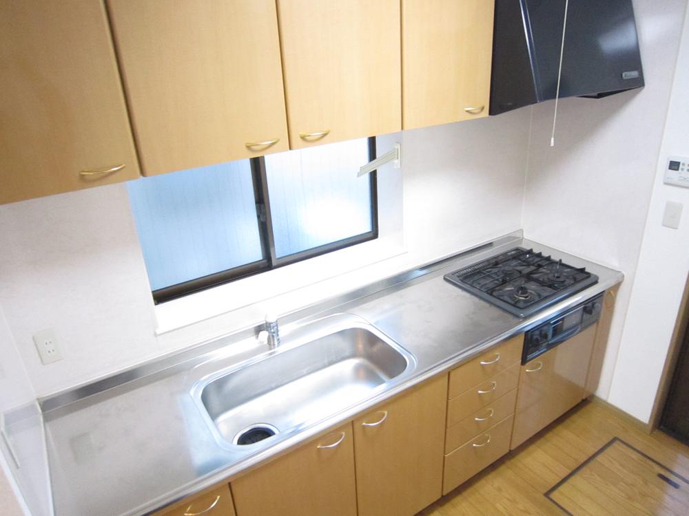 Kitchen. Garbage disposal is also easy with the kitchen back door.