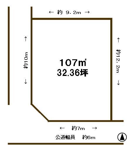 Compartment figure. Land price 7.5 million yen, Land area 107 sq m