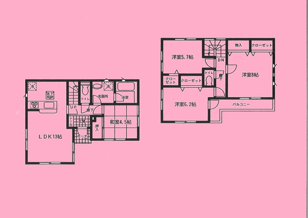 Floor plan. 19,800,000 yen, 4LDK, Land area 111.43 sq m , Building area 88.28 sq m