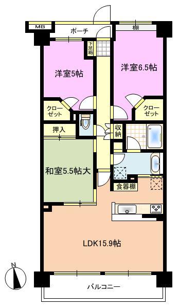Floor plan. 3LDK, Price 17.8 million yen, Occupied area 73.22 sq m , Balcony area 12.4 sq m   ◆ Spacious 3LDK! I can with the comfort life.