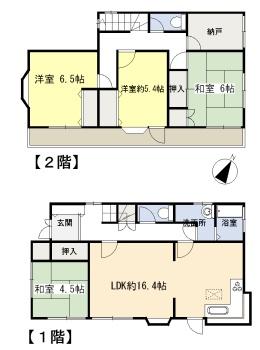Floor plan. 19,800,000 yen, 4LDK + S (storeroom), Land area 151.5 sq m , Building area 110.95 sq m