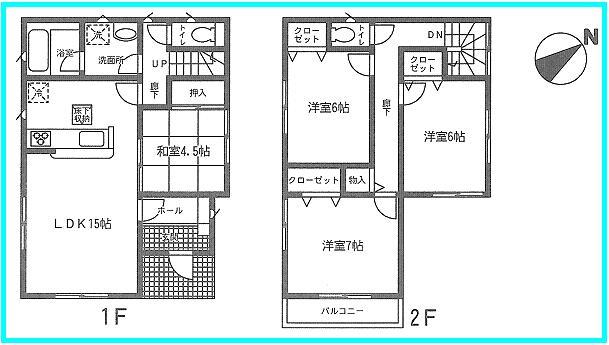 Floor plan. 23.8 million yen, 4LDK, Land area 165.53 sq m , Building area 94.36 sq m