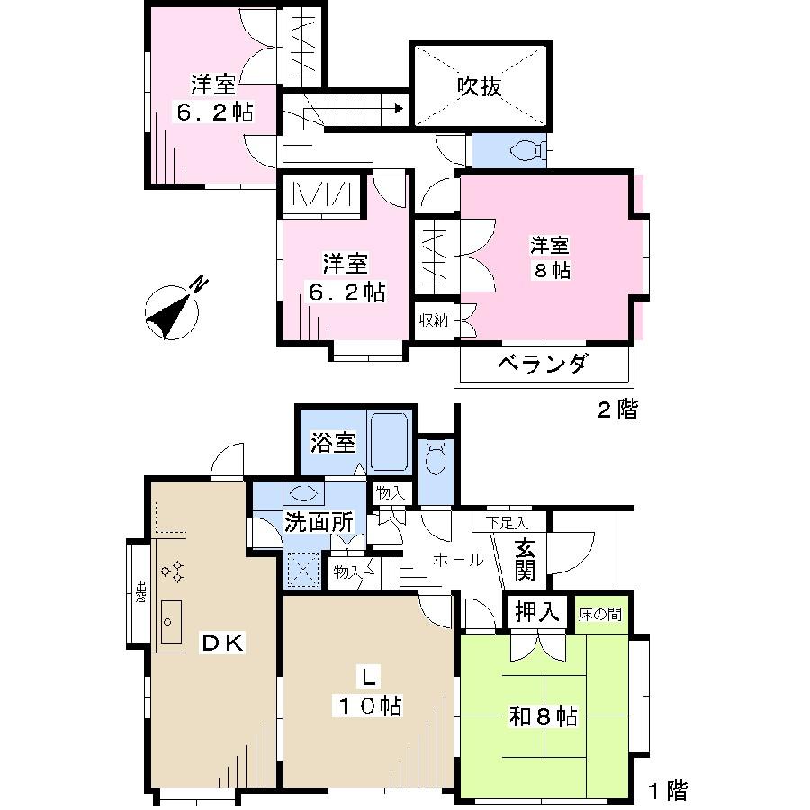 Floor plan. 18.6 million yen, 4LDK, Land area 189.1 sq m , Building area 104.95 sq m