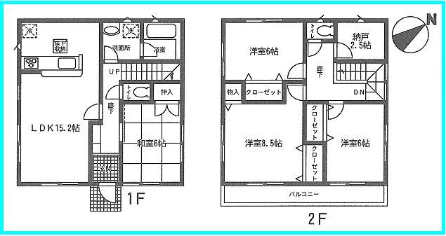 Floor plan. 26,800,000 yen, 4LDK, Land area 186.49 sq m , Building area 102.87 sq m