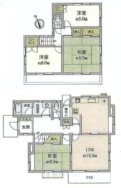 Floor plan. 15.8 million yen, 4LDK, Land area 173.75 sq m , Building area 96.88 sq m