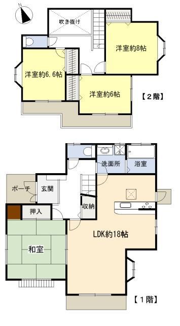 Floor plan. 32,800,000 yen, 4LDK, Land area 214.05 sq m , Building area 112.61 sq m