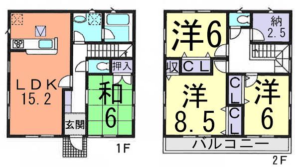 Floor plan. (1 Building), Price 26,800,000 yen, 4LDK+S, Land area 186.49 sq m , Building area 102.87 sq m